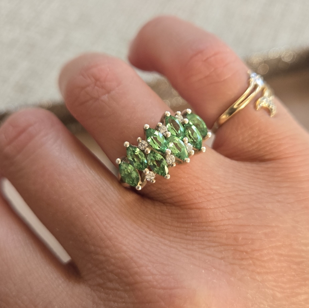 Diamonique Green CZ Ring